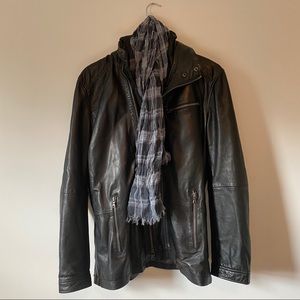 John Varvatos Black Leather Jacket